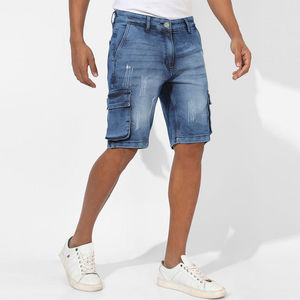 Pantalones Cortos de Mezclilla Casuales para Hombre, Estilo Urbano, Holgados, con Múltiples Bolsillos, Jeans Cortos de Alta Gama, Hechos en Pakistán - Product Image 4