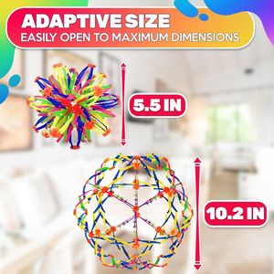 Pelota de Respiración Expandible de 5.5 a 10.2 Pulgadas para Alivio del Estrés, Pelotas y Accesorios de Ejercicio con Bordes Suaves y Diseño Colorido - Product Image 2