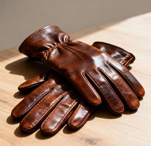 Premium Black Cowhide Leather Driving <b>Gloves</b> for Men and <b>Women</b> with Adjustable Wrist Strap and Comfortable Winter Warmth - Product Image 2