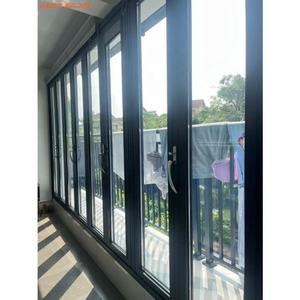 Desain Modern perumahan Aluminium bi-lipat pintu lapisan ganda geser isolasi untuk balkon Villa Hotel - Product Image 2