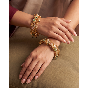 Indian Ethnic Fashion Bangle-Nitya Heritage Pastel Openable Bangles - Product Image 1