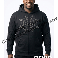 Sudadera con capucha Spider Streetwear Oversized Unisex de algodón polar, cómoda, con cremallera, de moda, con aplique sólido y efecto desgastado ácido