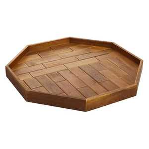 Bandeja decorativa de madera para servir, forma octogonal, bandejas modernas para exhibir alimentos, aperitivos, bebidas, artículos, restaurantes, suministros para cafeterías - Product Image 1