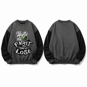 Streetwear High Quality French Terry Embossed Sweatshirts Custom <b>Puff</b> Print Heavyweight Sweatshirts - Product Image 1