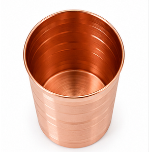 Taza de agua de cobre hecha a mano, taza de cobre ayurvédica, artículos de bebida de cobre tradicionales, taza de bebida de cobre reutilizable, vaso de cobre de lujo - Product Image 6