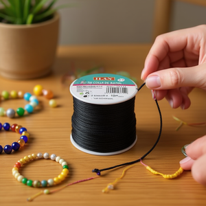Corda di nylon nera da 2,5 mm x 10 m per braccialetti - Product Image 2