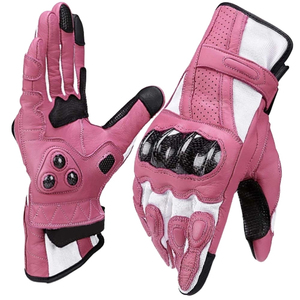 Gants de moto en cuir pour hommes, respirants, avec protection en fibre de carbone, compatibles écran tactile, coupe-vent, pour sports de plein air décontractés - Grande Vente - Product Image 1