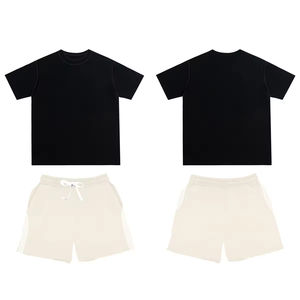 Ensembles 2 pièces pour hommes, T-shirt à col rond et manches courtes et short à cordon de serrage, ensemble personnalisé avec logo, ensembles courts pour hommes, ensemble de shorts d'été - Product Image 4