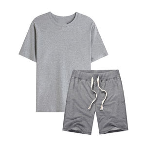 Men's Black T-Shirt And Shorts <b>Set</b> Two Piece Oversized Crewneck Tee With Matching Shorts Casual Activewear Lounge Wear - Product Image 5