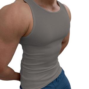 Wholesale Custom Logo Men Gym Tank Top Sleeveless Fitness Bodybuilding Workout Muscle <b>Stringer</b> <b>Vest</b> Sportswear - Product Image 2