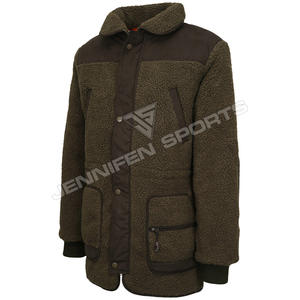 Veste de chasse en polaire isolante respirante de haute qualité pour hommes avec logo personnalisé et fermeture éclair sur le devant - Product Image 2