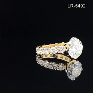 แหวนหมั้นเพชรทรงบริลเลียนต์สีขาว E  ทองคำขาว 14K  ฝังเพชรแล็บโกรว์  ทรงทันสมัยสำหรับผู้หญิง  รับรองโดย IGI ชุบโรเดียม - Product Image 3