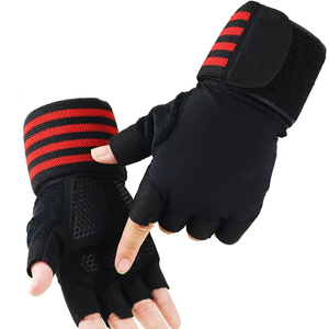Guantes de Gimnasio para Levantamiento de Pesas, para Hombre y Mujer, con Almohadilla Completa en la Palma, Medios Dedos, Poliéster, Soporte para Muñecas, Entrenamiento Físico - Product Image 1