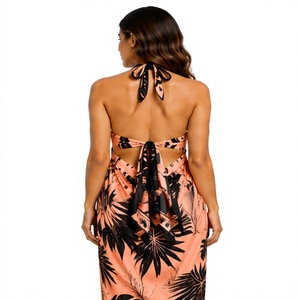 New Custom Print soft polyester Sarong Women Swimsuit Cover Up Lightweight Beachwear <b>beach</b> <b>wrap</b> tropical fruit Tropical Fashion - Product Image 4