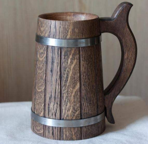 Handcrafted Wooden Beer <b>Mug</b> With Metal Bands Classic Vintage Style Tankard Reusable Drinking <b>Mug</b> For Bar Use Rustic coffee <b>mug</b> - Product Image 1