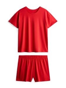 Conjunto de Camiseta de Manga Corta y Pantalones Cortos para Mujer, Algodón de Alta Calidad, Tejido de Punto, Ropa de Verano Transpirable, Logotipo Personalizado - Product Image 6