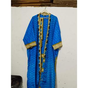 Robe Kimono Maxi Vintage en Soie Recyclée pour Femme, Élégante, Patchwork, Col en V, Cordon de Serrage, Respirante, Séchage Rapide, Idéale pour l'Été - Product Image 3