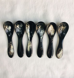 Latest India-Made Premium Stainless Steel Salad Server Set Unique Luxury Classic Buffalo Horn Spoons Natural Horn Salad Coffee - Product Image 4