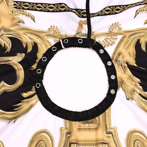 Cape de Coiffure Imperméable OEM pour Hommes et Femmes, Robe de Salon Noire en Polyester avec Boutons-Pression, Capuchon de Coupe de Cheveux pour Stylistes - Product Image 3