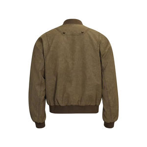 Blouson bomber en toile pour homme, fermeture éclair, col montant, couleur unie, coupe classique, en coton, idéal pour l'automne - Product Image 4