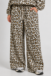 Joggers amples et doux pour femmes, imprimé léopard blanc et jaune, style streetwear décontracté, respirants, pour la mode féminine - Product Image 4