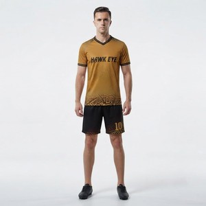 เสื้อยืดแขนสั้นผู้ชายแบบเรียบ รุ่น Hawk Eye Sports Custom ชุดฟุตบอล ผ้าฟลีซแห้งเร็ว ระบายอากาศได้ดี น้ำหนัก 180 กรัม ด้านหน้า - Product Image 4