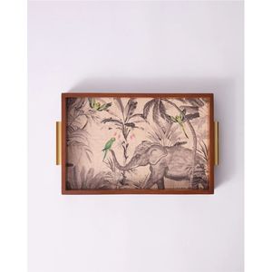 Plateau de service en bois d'acacia fait main avec poignées |   Grand plateau rectangulaire en bois pour table basse, cuisine, décoration de la maison - Product Image 6