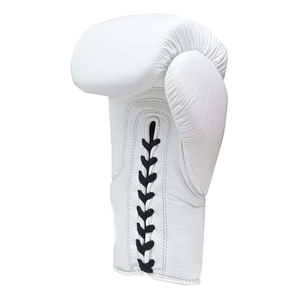 Gants d'entraînement de boxe blancs en cuir PU, fermeture auto-agrippante, sangle de poignet réglable, doigts entièrement couverts, pour adultes, unisexe, pour débutants - Product Image 2
