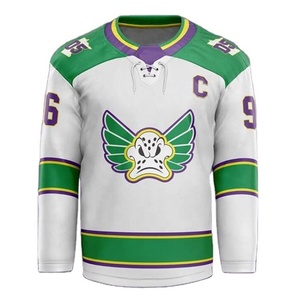 Jersey de Hockey sobre Hielo Unisex de Manga Larga con Cuello en V, Sólido, Transpirable, que Absorbe la Humedad, de Poliéster, con Nombre de Equipo Personalizado, Disponible en Stock - Product Image 4