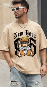 Camiseta de Manga Corta Oversize para Hombre, 100% Algodón Grueso, con Estampado de Dibujos Animados, Estilo Urbano, Cuello Redondo, Ajuste Jersey, Lujo Personalizado - Product Image 2
