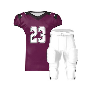Ensemble de maillots de football américain pour hommes, col en V, imprimé par sublimation, numéro 48, bleu foncé, rayures rouges, évacuation de l'humidité, 100% polyester - Product Image 3