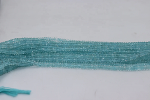 100% perles d'aigue-marine à facettes naturelles 5mm pierres précieuses en vrac perles d'aigue-marine brin - Product Image 4