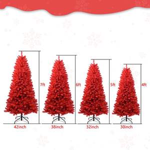 Albero di Natale Artificiale da 1,5 m per Interni ed Esterni, Facile da Montare, con 624 Punte, Decorazione Natalizia Rossa - Product Image 6