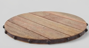 Handmade Wooden <b>Lazy</b> <b>Susan</b> With Natural Finished Custom Design Ideal For Elegant Weddings And Special Event Displays - Product Image 4