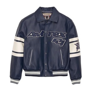 Custom Color & Sizes Top Selling <b>Men</b> <b>Leather</b> <b>Jackets</b> Custom Made Genuine <b>Leather</b> Embroidery Button Closure <b>Leather</b> Avirex <b>Jacket</b> - Product Image 5
