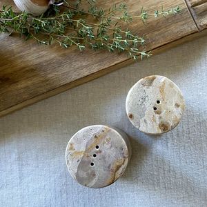 Premium marble serve ware <b>Salt</b> and pepper stone kitchenware contemporary tabletop decor black white marble <b>shaker</b> kitchen - Product Image 1
