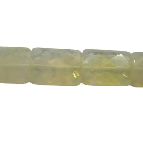wholesale gemstone beads synthetic man made glass Yellow cherry Quartz flat faceted rectangle beads