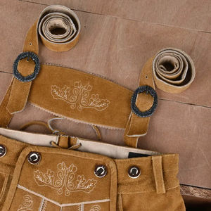 Los Más Vendidos del Oktoberfest 2025, Lederhosen Cortos Bordados Estilo Bávaro Vintage para Hombre, Traje Tradicional Alemán Auténtico, Color Sólido - Product Image 2