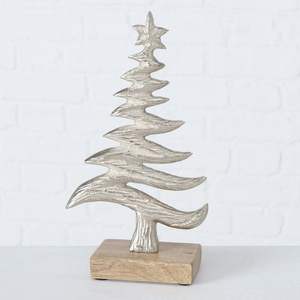 Centre de table de Noël en aluminium et bois pour marque privée, offrant une composition festive inspirée avec une touche bougeoir - Product Image 5