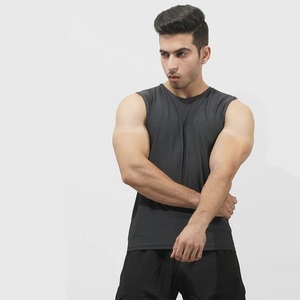 Men's O-Neck Sleeveless <b>Tank</b> <b>Top</b> <b>Black</b> Quick Dry Breathable 100% Cotton Sporty Back Print 3D Letter Pattern <b>Knitted</b> - Product Image 4