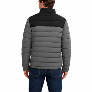 2026 New Arrival Casual Coated Hooded Puffer <b>Jacket</b> for <b>Men</b> <b>Lightweight</b> Winter Wear Zipper Front <b>Waterproof</b> - Product Image 6