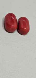 Coral Rojo Italiano Mediterráneo Ovalado, Gemas Gemeladas Sueltas para Fabricación de Joyería y Pendientes - Product Image 2