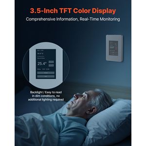 Thermostat programmable pour systèmes HVAC domestiques Affichage TFT 7 jours pour pompes de chauffage par le sol - Product Image 5