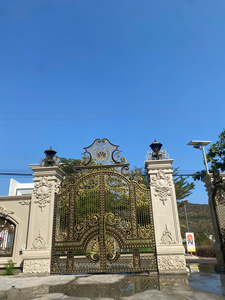 Portail en fer décoratif sur mesure pour villa et palais en Arabie Saoudite |   Porte battante extérieure haut de gamme - Product Image 6