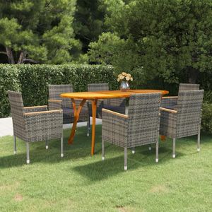 Ensemble de salle à manger gris foncé pour la collection de meubles de jardin d'extérieur - Product Image 1