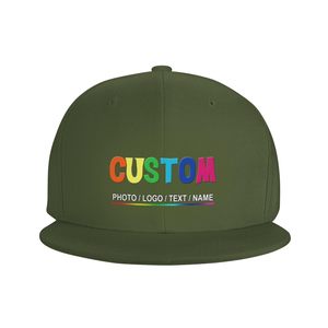 หมวกแก๊ปแบบ snapback 6 แผง สีเขียวมะกอก ปักโลโก้ตัวอักษรสีรุ้งที่แผงด้านหน้า ปรับขนาดได้ เหมาะสำหรับทุกเพศ สวมใส่สบายๆ - Product Image 1