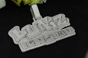 Pendentif Lettre Initiale Personnalisé Hip Hop de Luxe en Moissanite, Argent Sterling 925 Plaqué Rhodium/Or, Sertissage Griffe, Breloques Brillantes - Product Image 5