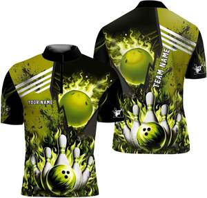 Customized Short Sleeves Sublimation Polo Shirts Full Sublimation Dart Jersey Quick Dry Breathable Black <b>Bowling</b> Polo Shirts - Product Image 2