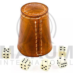 MAKUM INTERNATIONAL Best Selling Custom Handmade Luxury Square Leather <b>Dice</b> Cup Custom Logo Durable High Quality for Party - Product Image 3
