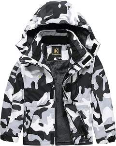 Keevoom Manteau d'hiver pour garçons, veste de ski coupe-vent, manteau de neige chaud en polaire pour enfants, manteau de ski imperméable à capuche pour l'extérieur - Product Image 1